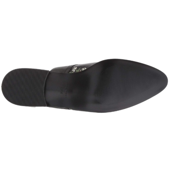 New Nine West Leather Floral Flat Oxfords Black - Picture 7 of 7